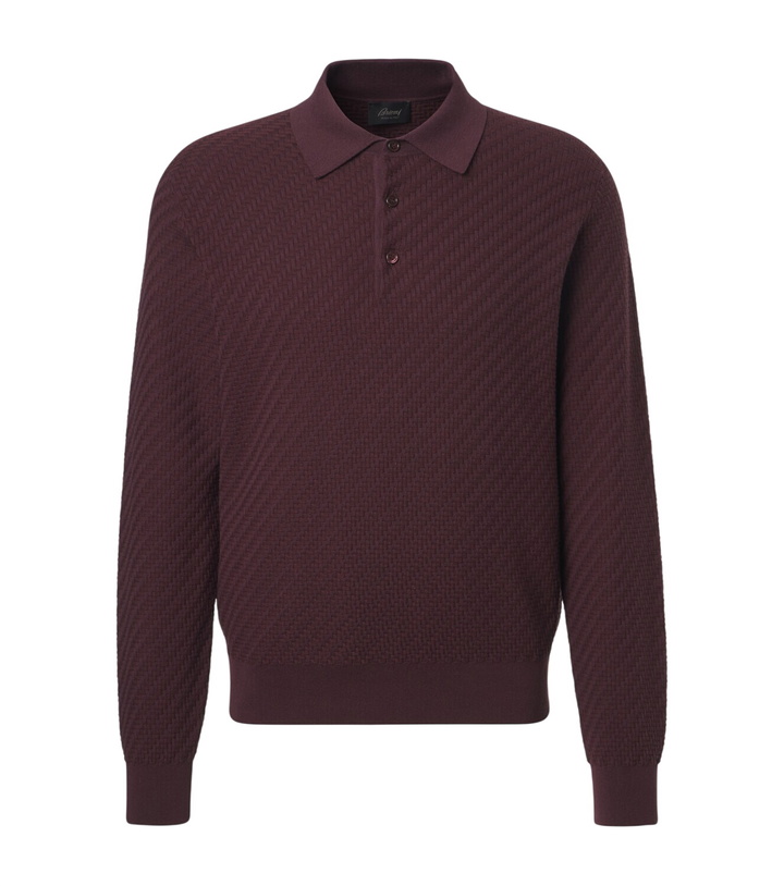 Photo: Brioni Cotton, silk and cashmere polo sweater