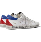 Golden Goose - Superstar Distressed Leather, Canvas and Suede Sneakers - White