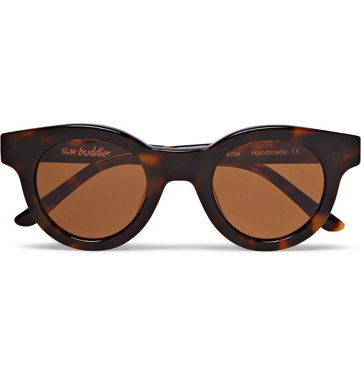 Photo: Sun Buddies - Edie Round-Frame Tortoiseshell Acetate Sunglasses - Men - Tortoiseshell