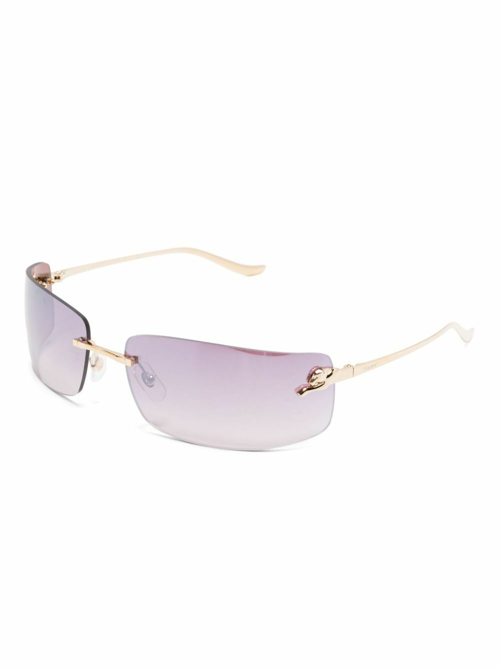 Cartier Eyewear Gold Rimless Sunglasses