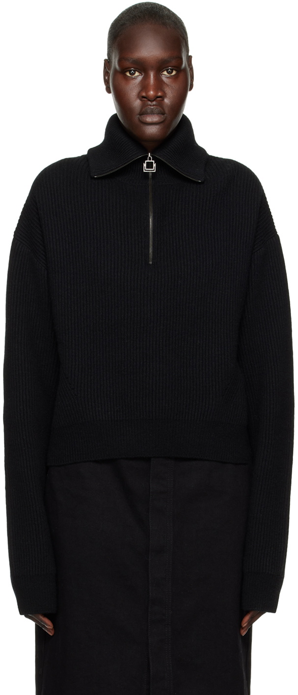 Wooyoungmi Black Half-Zip Sweater