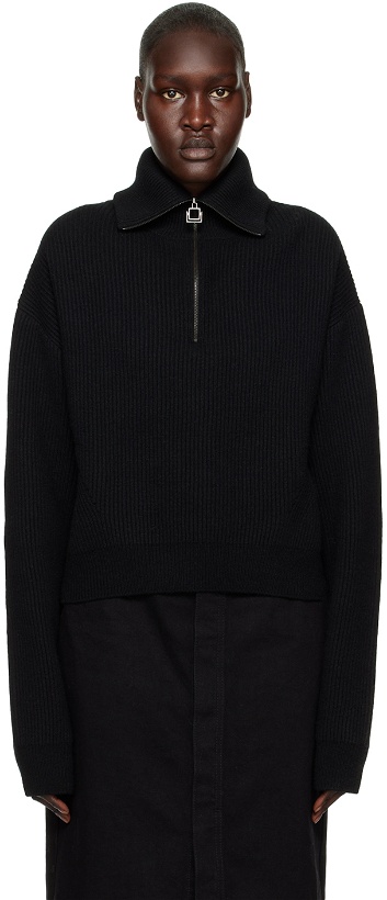 Photo: Wooyoungmi Black Half-Zip Sweater