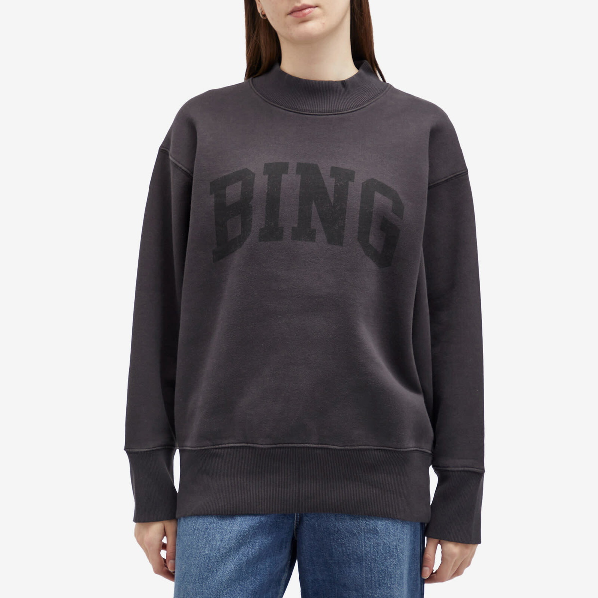Anine Bing Women's Bradie Sweatshirt in Washed Black