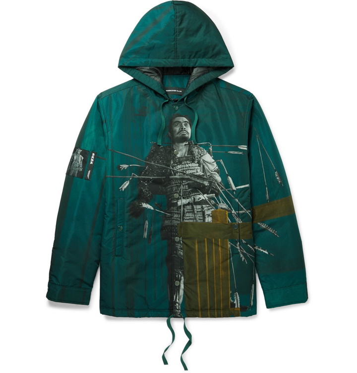 Photo: Undercover - Printed Padded Shell Hooded Jacket - Green