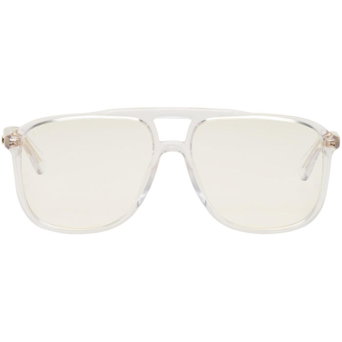 Photo: Gucci Transparent Rectangular 80s Sunglasses