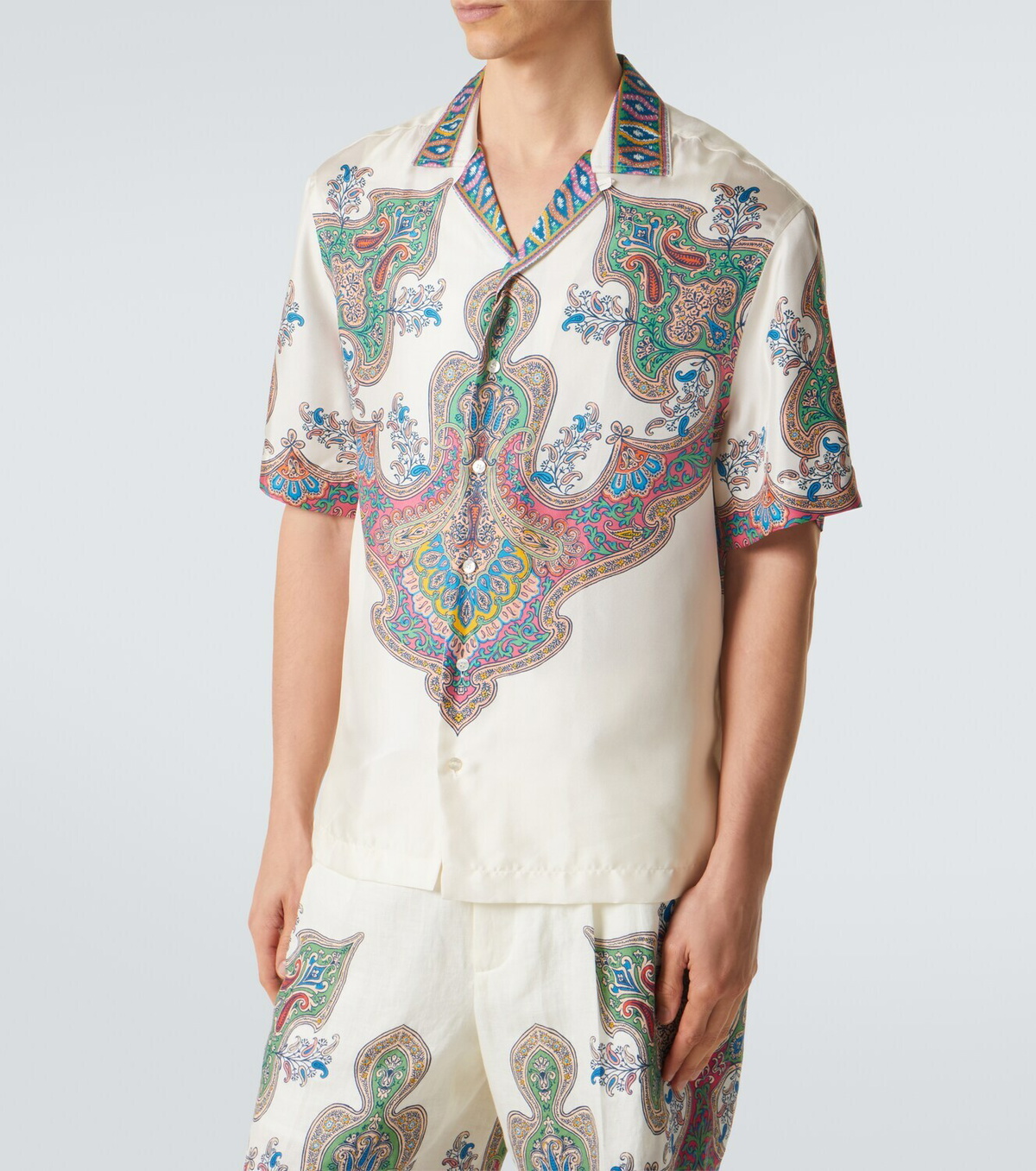 Etro Paisley silk twill bowling shirt