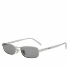 Prada Eyewear 0PR B54S Sunglasses in Silver/Light Brown 