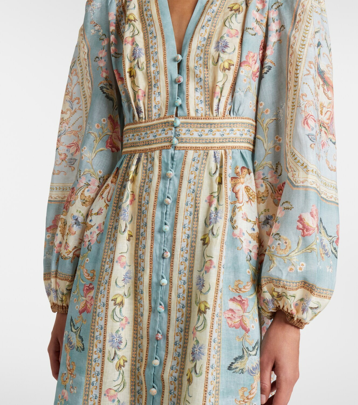 Zimmermann Roselight floral linen midi dress