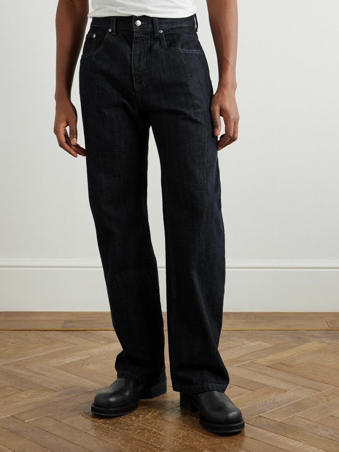SECOND / LAYER - Valluco 2 Straight-Leg Raw Jeans - Blue Second/Layer