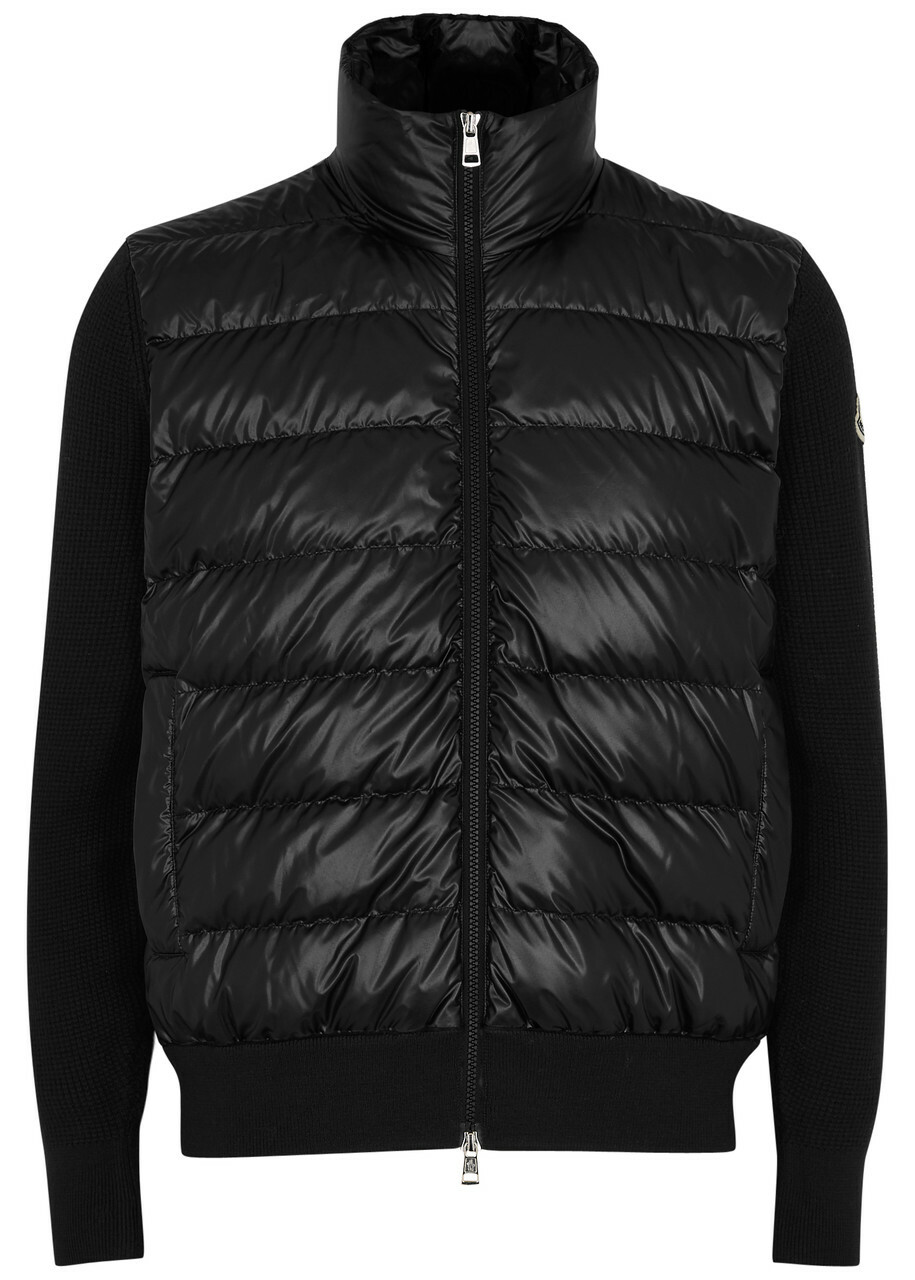 Moncler Quilted Shell and Wool Jacket Black Moncler