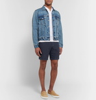 Hartford - Slim-Fit Linen-Chambray Drawstring Shorts - Men - Storm blue