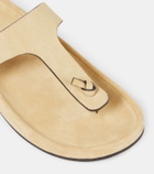 Tory Burch Double T suede thong sandal