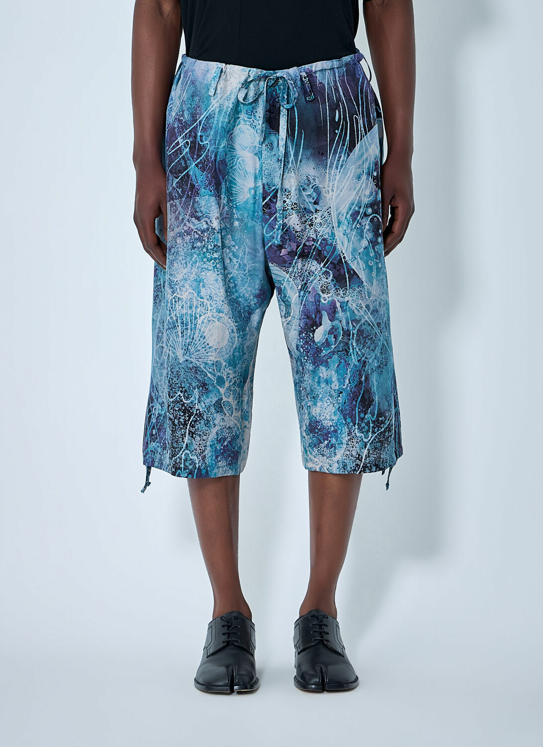 Yohji Yamamoto Drawstring Cropped Shorts