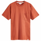 Norse Projects Men's Johannes Organic Pocket T-Shirt in Red Ochre