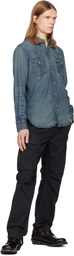 RRL Black Surplus Poplin Cargo Pants