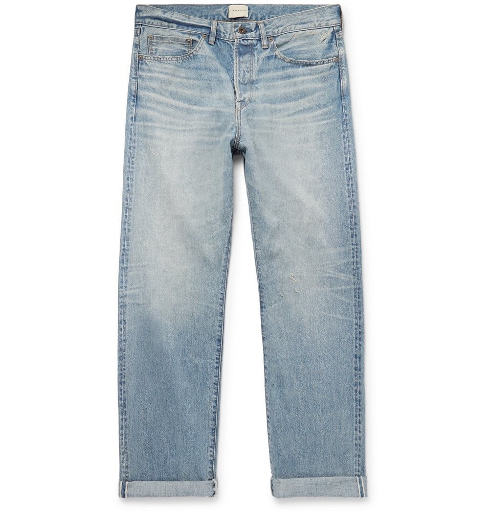 Photo: SIMON MILLER - Distressed Selvedge Denim Jeans - Men - Light denim