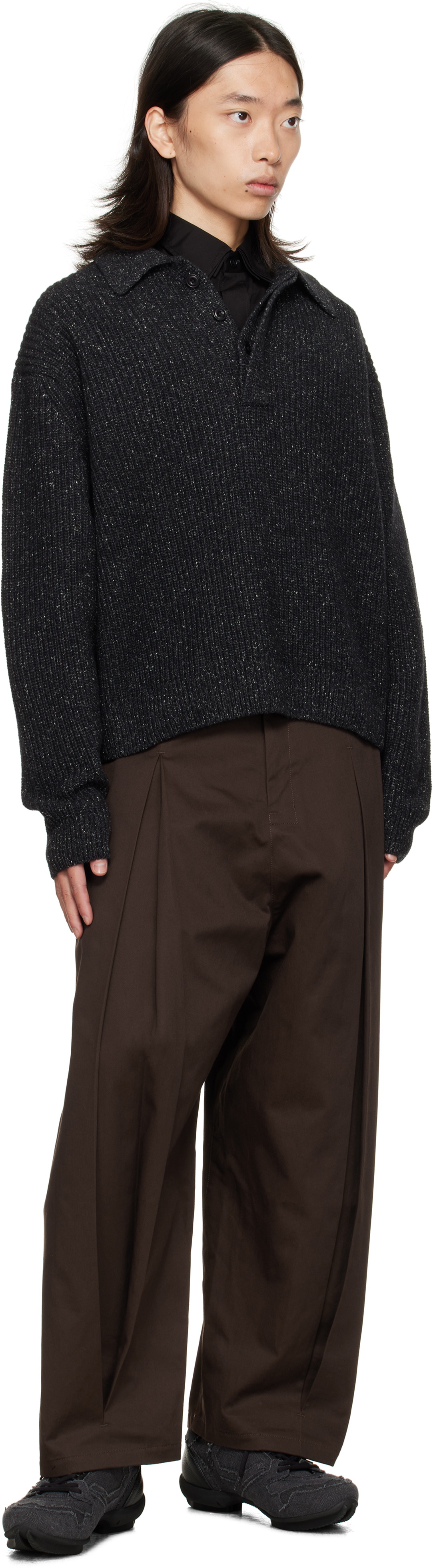 SAGE NATION Gray Knit Polo