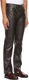 Séfr Brown Faux-Leather Londré Trousers