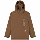 And Wander Men's Hybrid Warm Pocket Hoody in Khaki