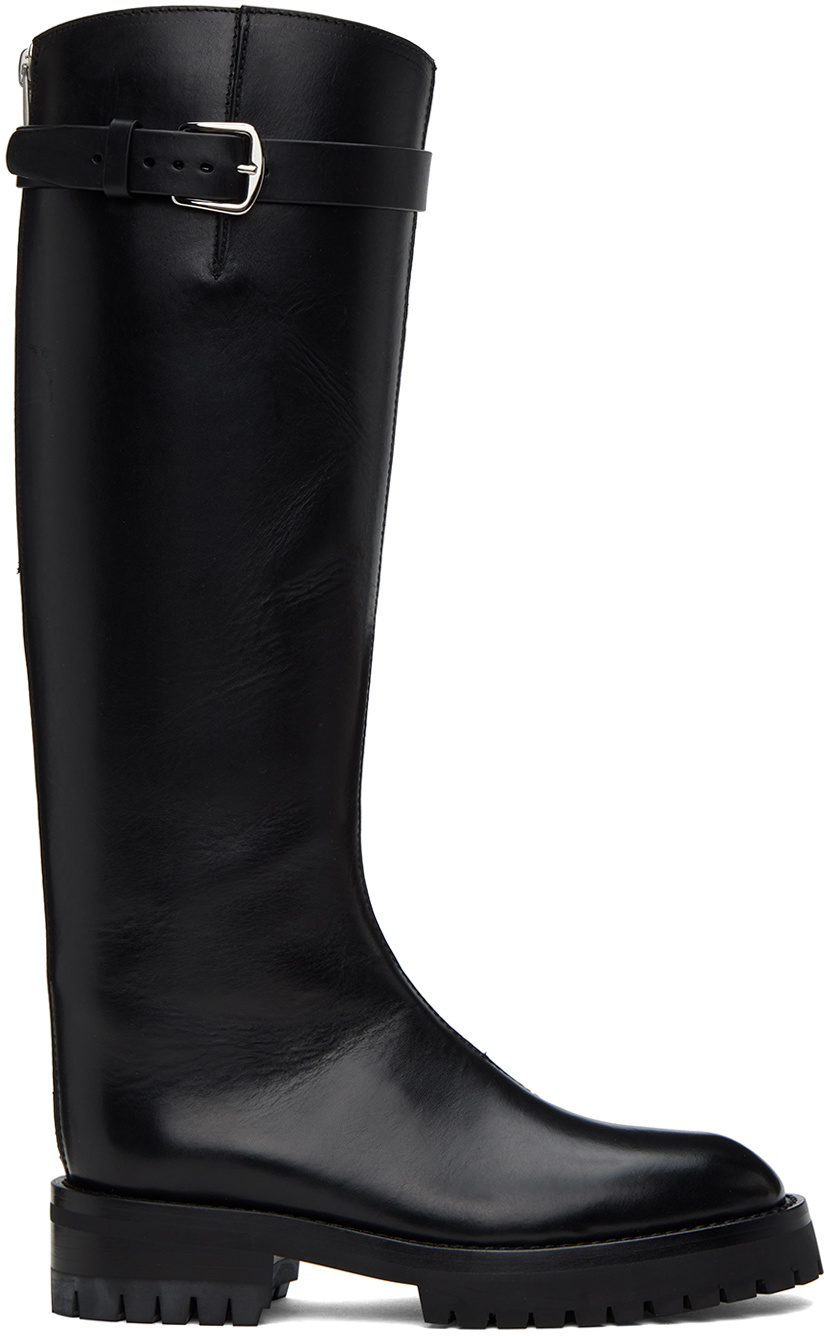 Ann Demeulemeester Black Nes Riding Boots Ann Demeulemeester