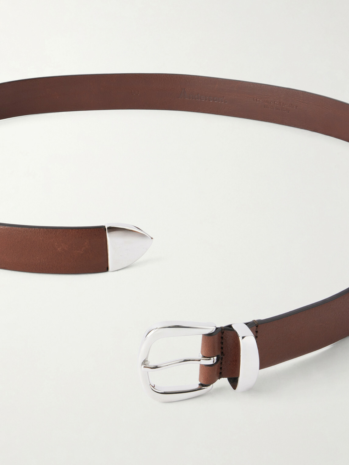 Anderson's - 2cm Silver-Tone and Leather Belt - Brown