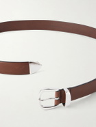 Anderson's - 2cm Silver-Tone and Leather Belt - Brown