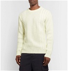 Incotex - Slim-Fit Cable-Knit Virgin Wool Sweater - Cream