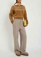 Guest In Residence Tailored Cable Wool and Cashmere-blend Trousers Taupe