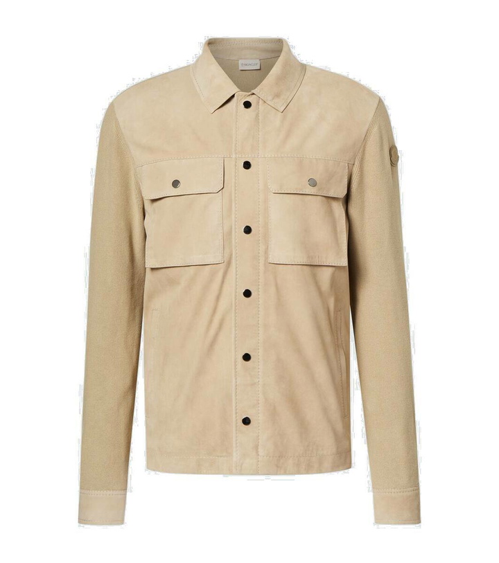 Photo: Moncler Leather-trimmed wool cardigan