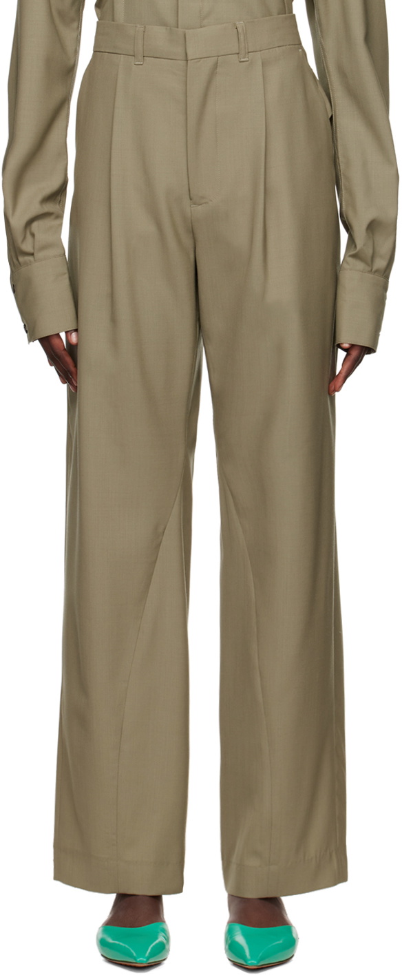 Bianca Saunders Khaki Macho Trousers