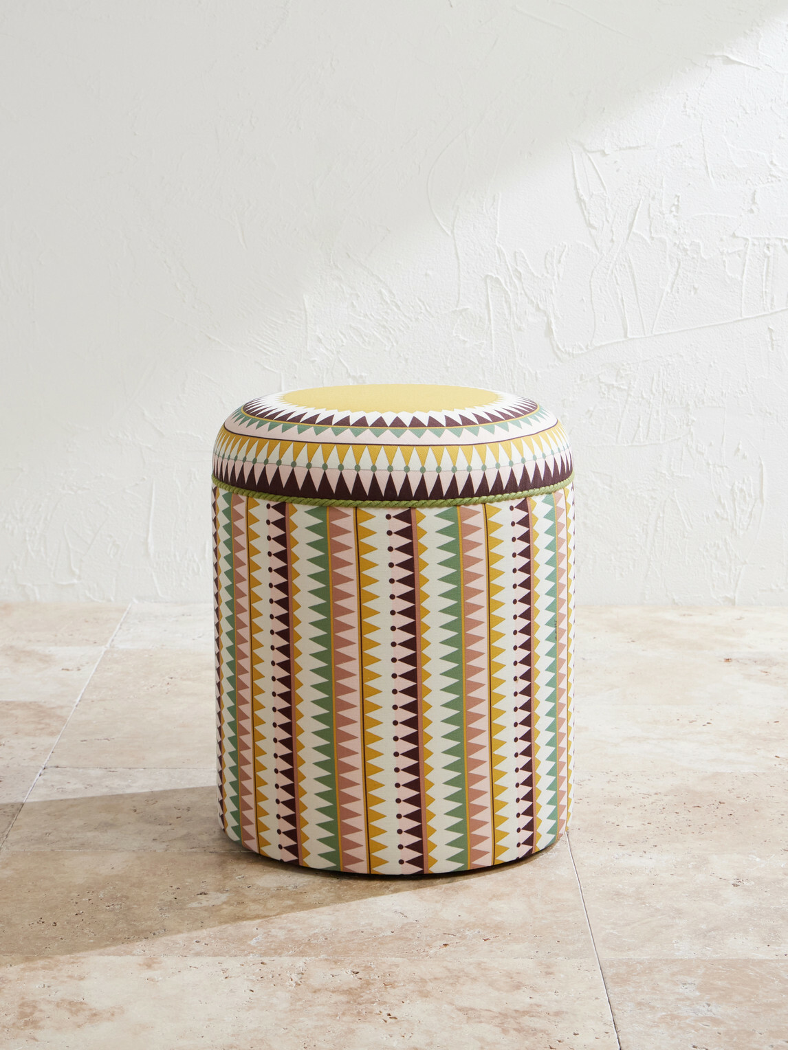 La DoubleJ - Baba Printed Canvas Outdoor Pouf - Multi