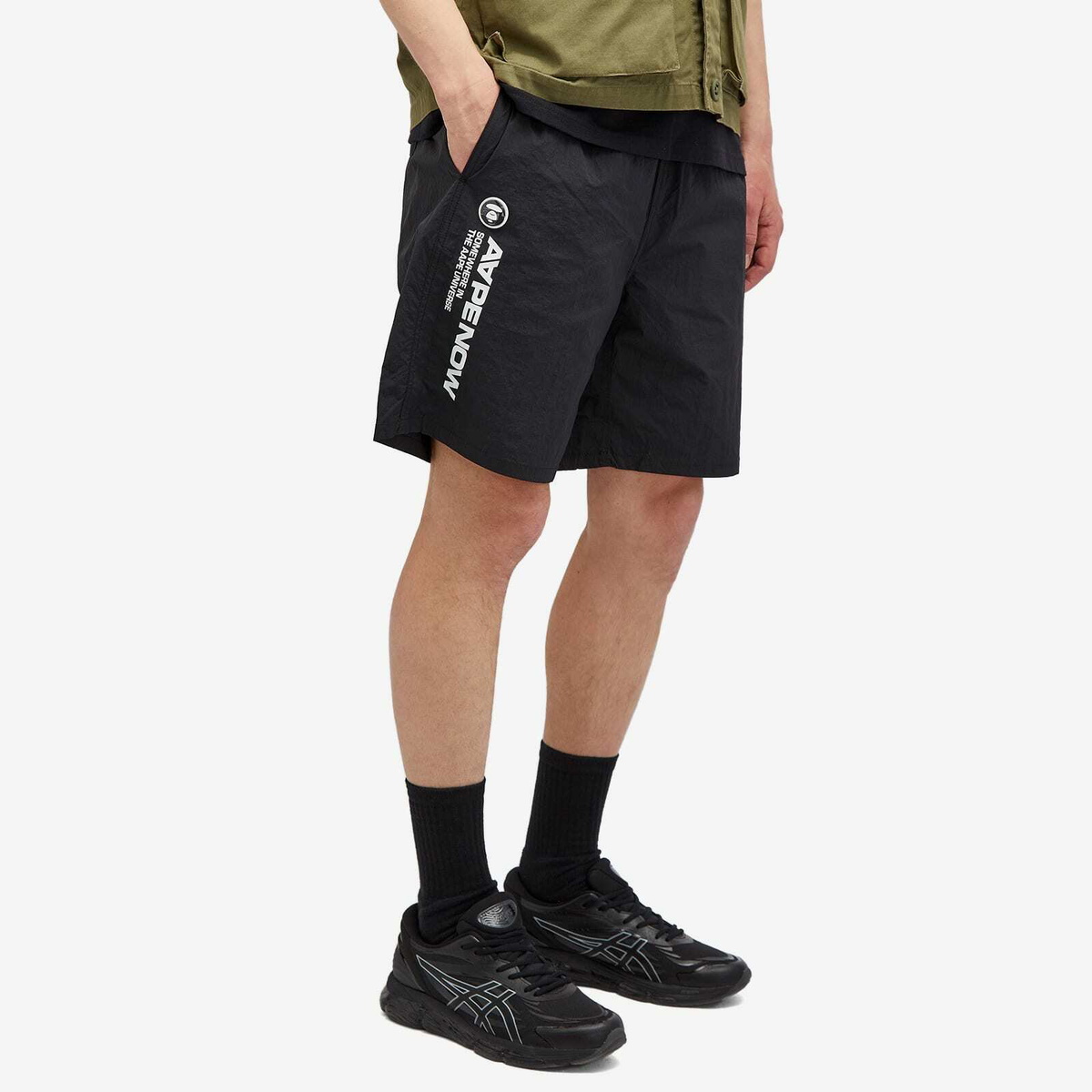 Men's AAPE Nylon Short in Black AAPE by A Bathing Ape