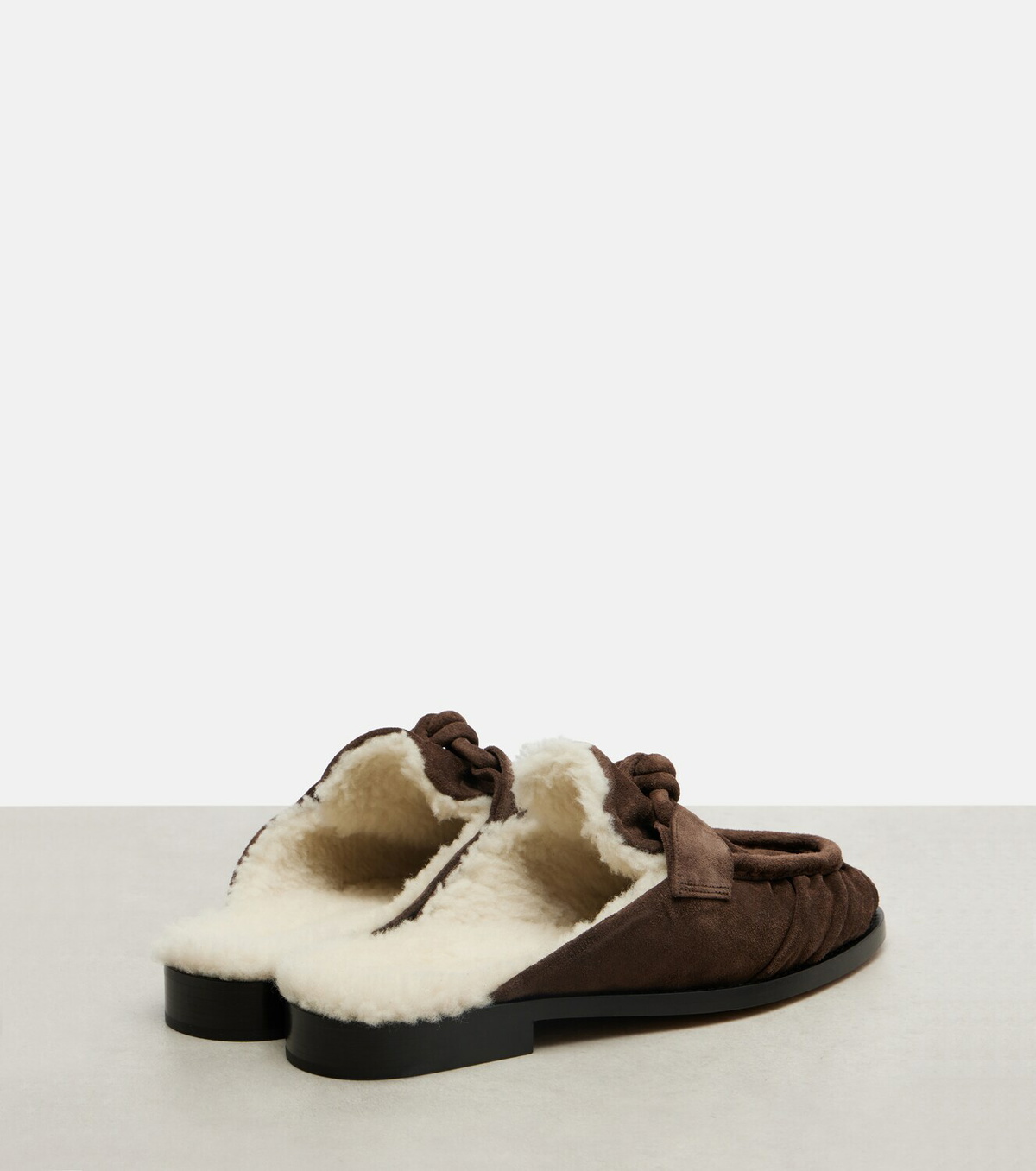 Bottega Veneta Astaire shearling-lined suede mules Bottega Veneta