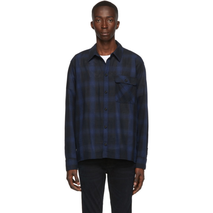 Photo: Nudie Jeans Navy Shadow Check Sten Shirt