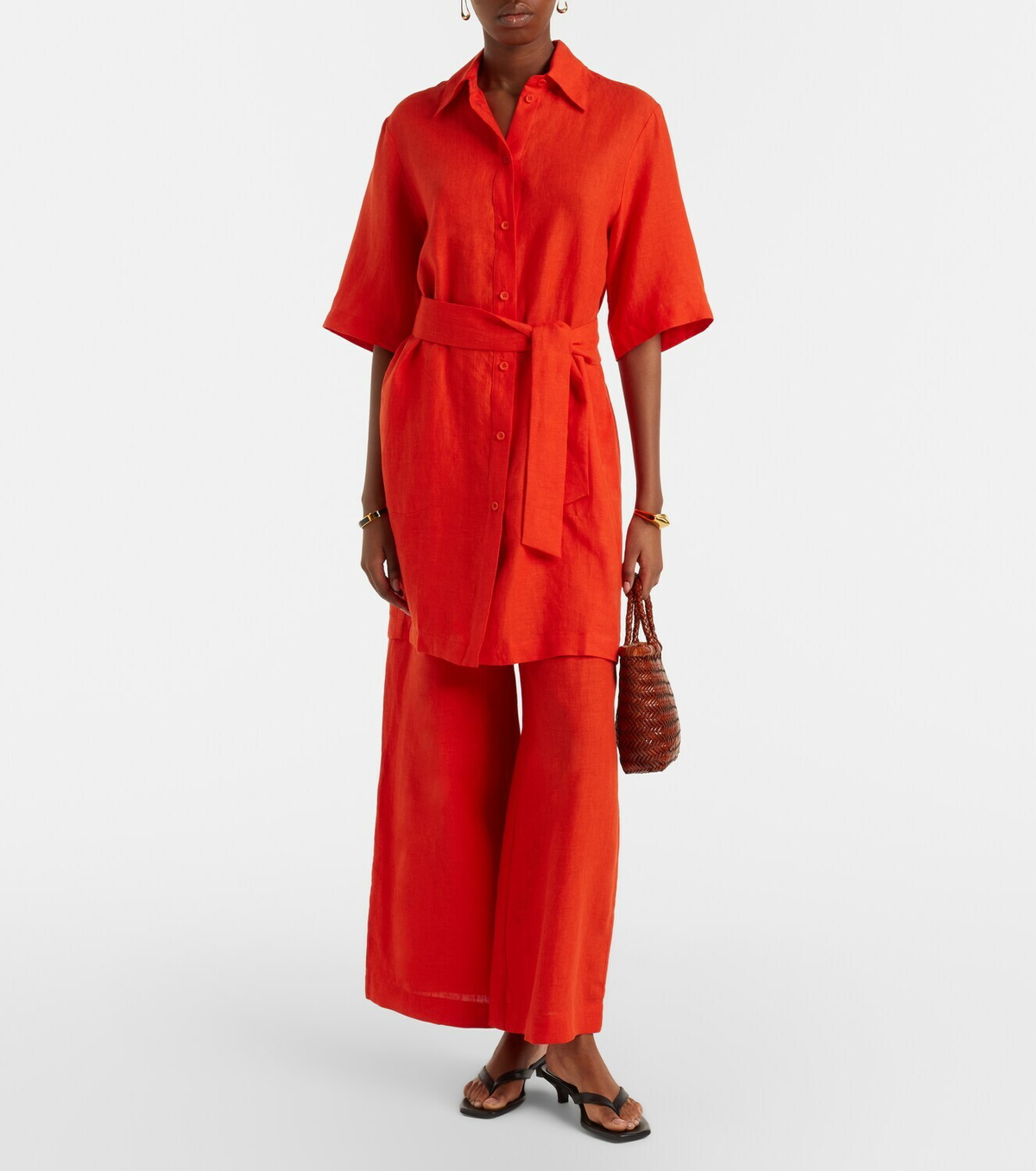 Eres Séducteur linen shirt dress