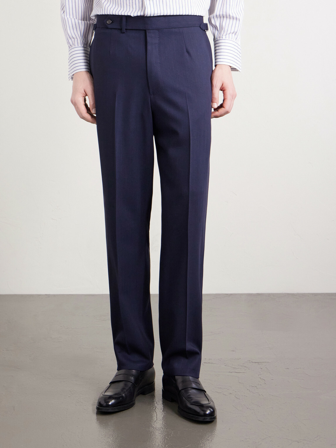 Dunhill - Straight-Leg Pinstriped Wool Suit Trousers - Blue