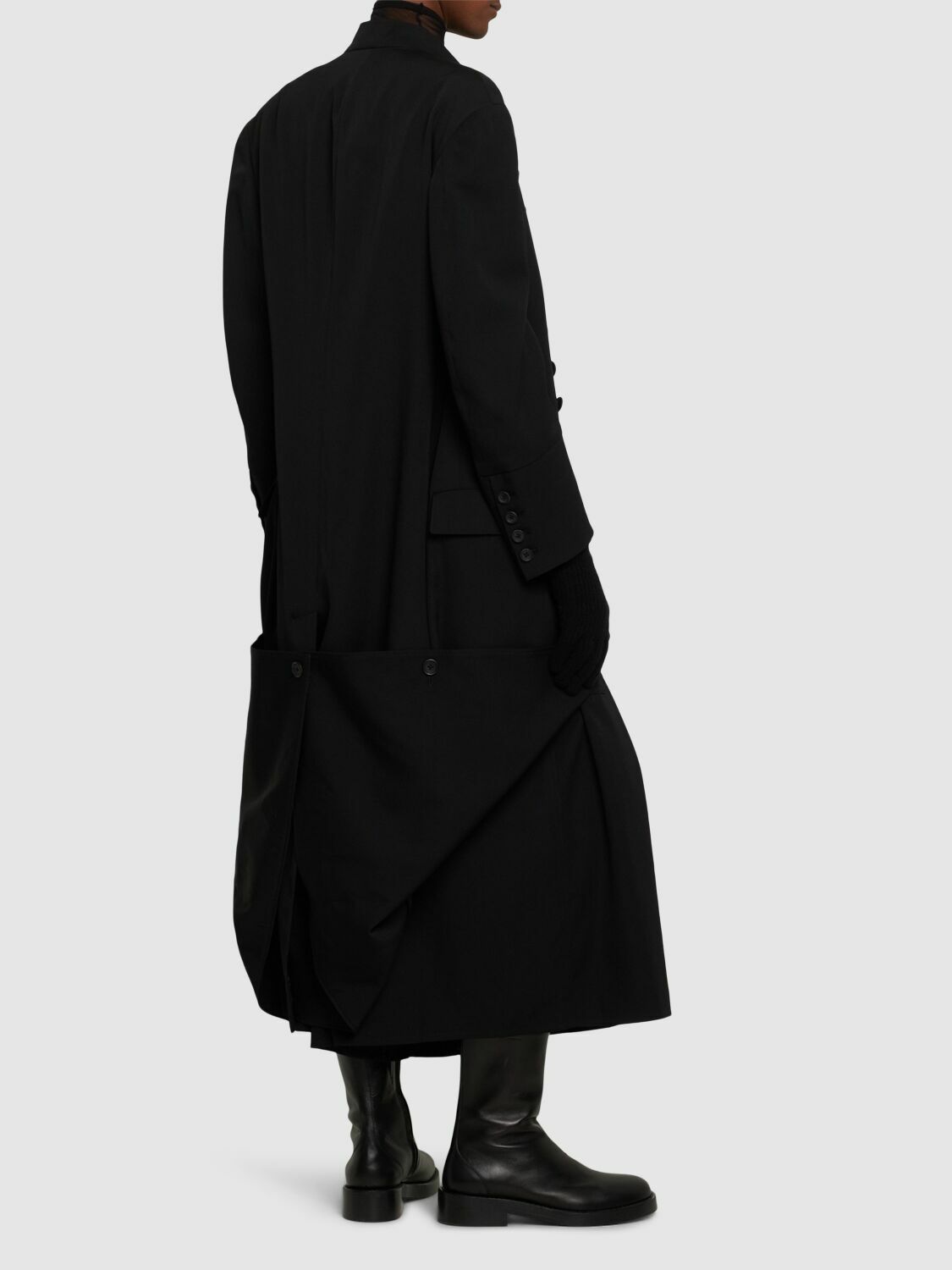 YOHJI YAMAMOTO Double Breasted Wool Long Coat Yohji Yamamoto
