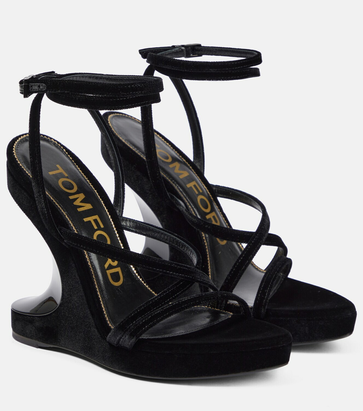 【関税＆送料込み】Tom Ford 80Mm Velvet Sandals TOM FORD Crystal-embellished velvet sandals | NET-A-PORTER
