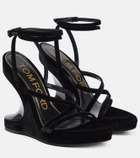Tom Ford Velvet wedge sandals