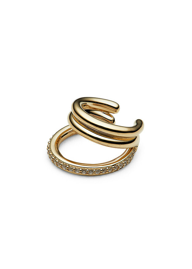 Otiumberg Pavé Concero 14kt Gold Vermeil ear Cuff - One Size