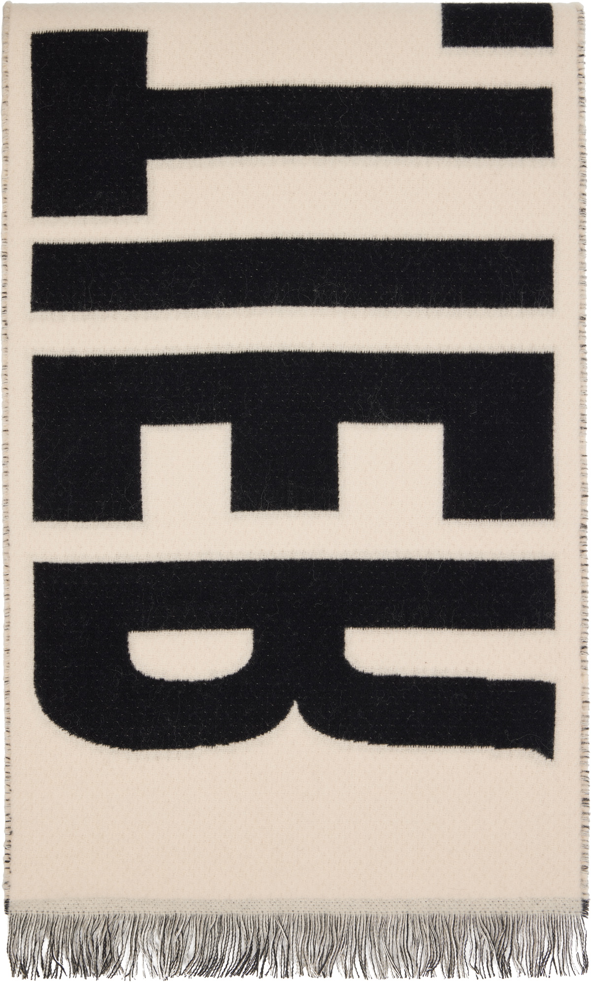 Jean Paul Gaultier Black & Beige Logo Scarf