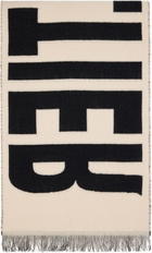 Jean Paul Gaultier Black & Beige Logo Scarf