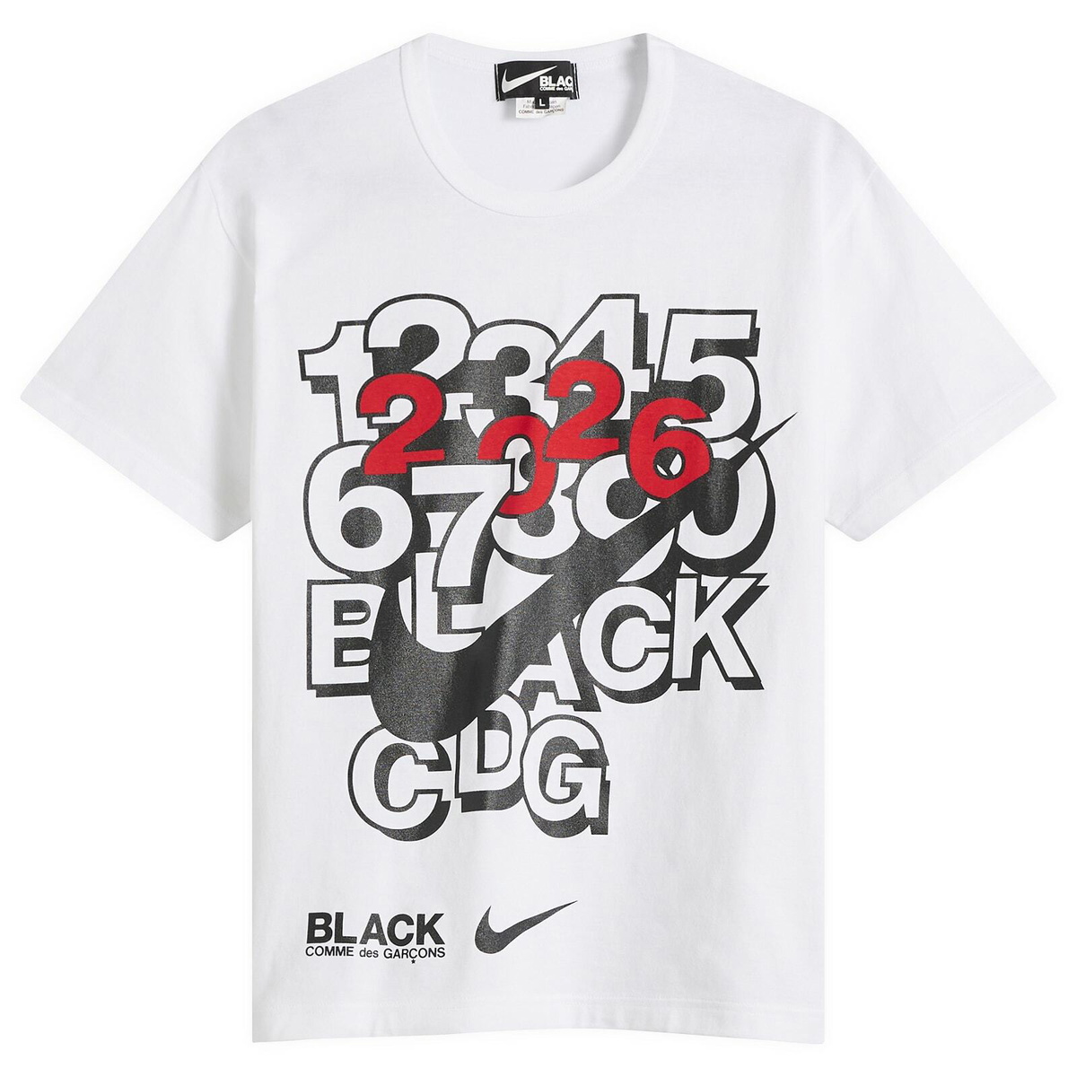 Comme des Garçons Black Men's x Nike T-Shirt in White/Black