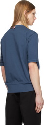 Thom Browne Blue Cotton Jersey 4-Bar T-shirt