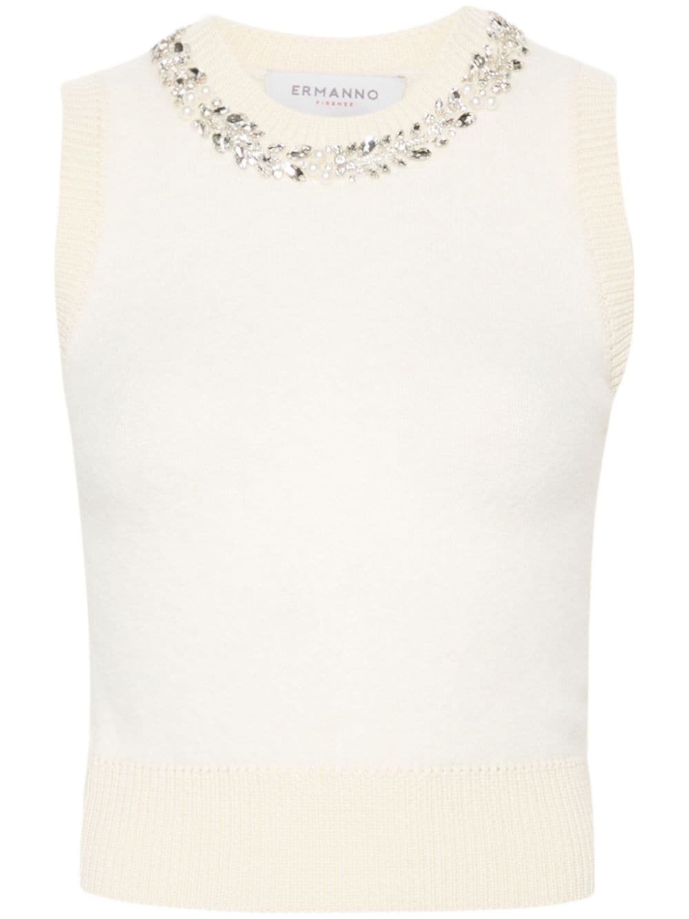 ERMANNO - Wool Blend Embroidered Vest