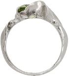 Alan Crocetti Silver & Green Flare Ring