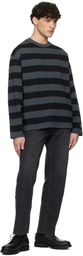 Uniform Bridge Gray & Black Striped Border T-Shirt