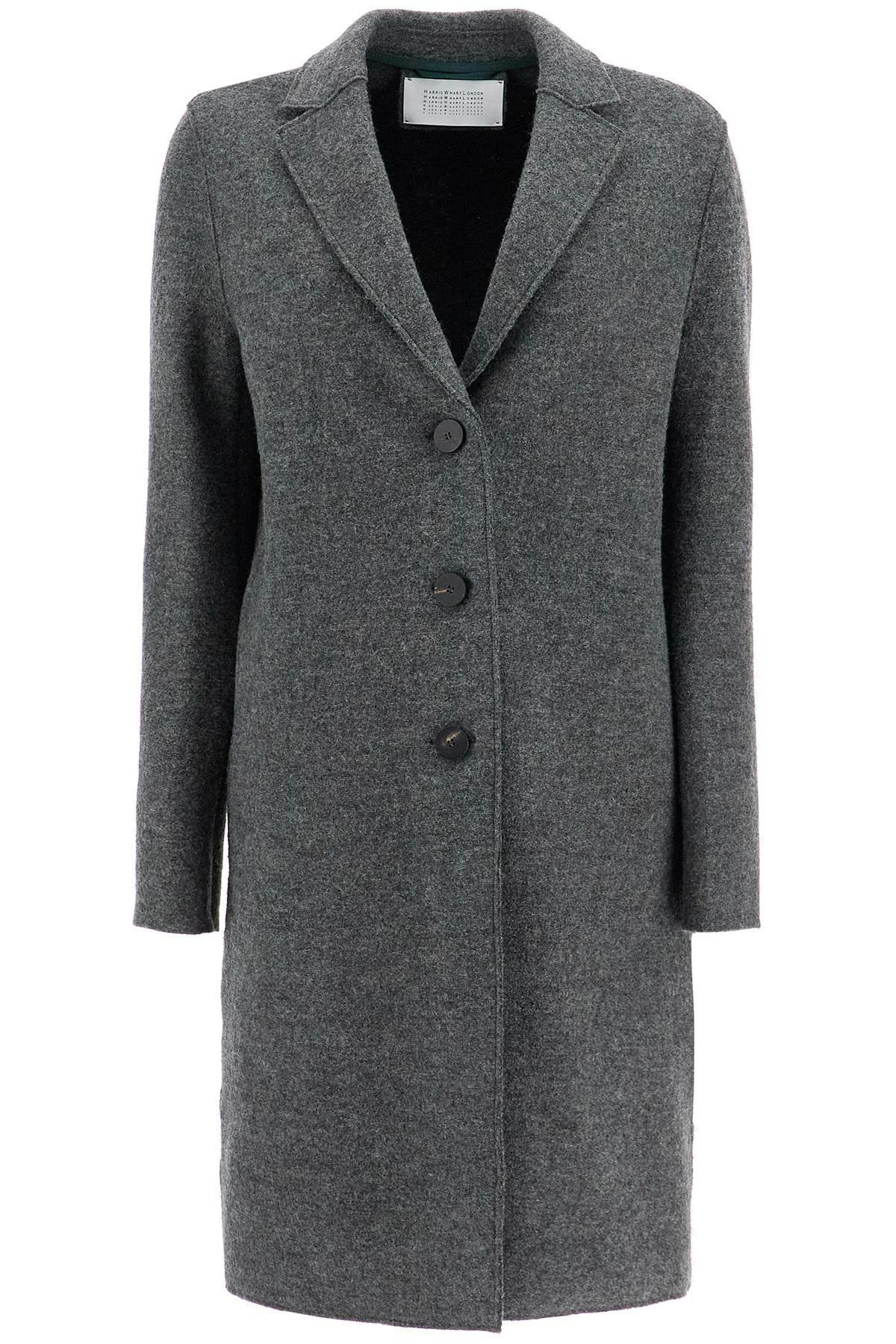 コート HARRIS WHARF LONDON single-breasted wool coat in boiled HARRIS WHARF LONDON single-breasted wool coat in boiled Grey