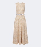 Safiyaa Maisie embellished tweed midi dress