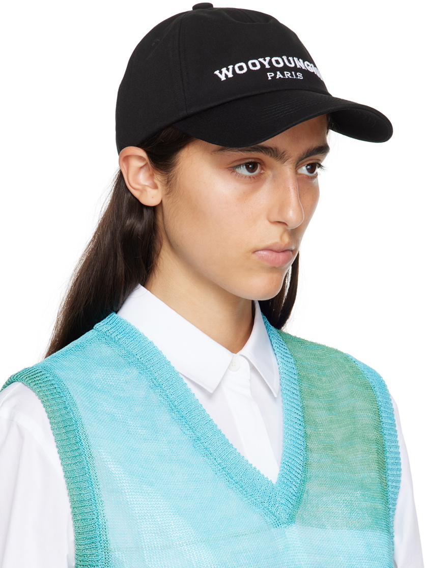 Wooyoungmi Black Embroidered Cap